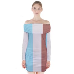 Stripey 17 Long Sleeve Off Shoulder Dress by anthromahe