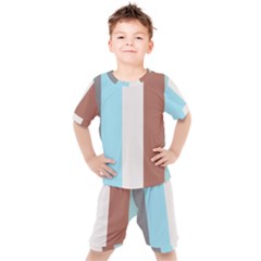 Stripey 17 Kids  Tee And Shorts Set by anthromahe