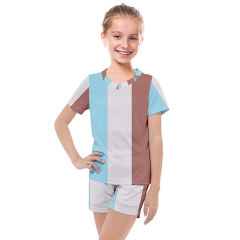 Stripey 17 Kids  Mesh Tee And Shorts Set by anthromahe