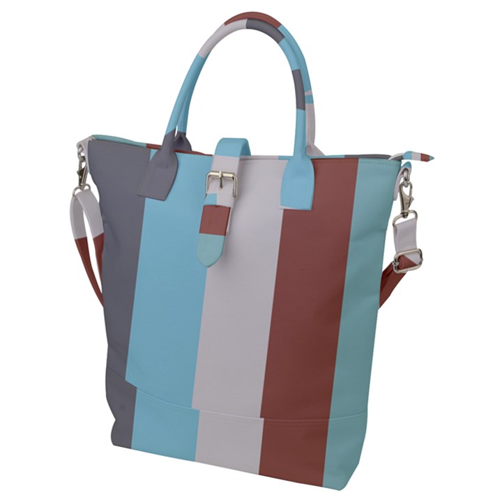 Stripey 17 Buckle Top Tote Bag