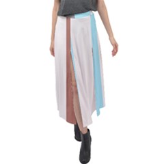 Stripey 17 Velour Split Maxi Skirt by anthromahe