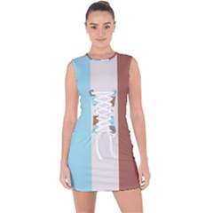 Stripey 17 Lace Up Front Bodycon Dress by anthromahe