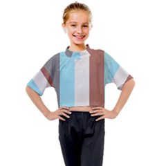 Stripey 17 Kids Mock Neck Tee