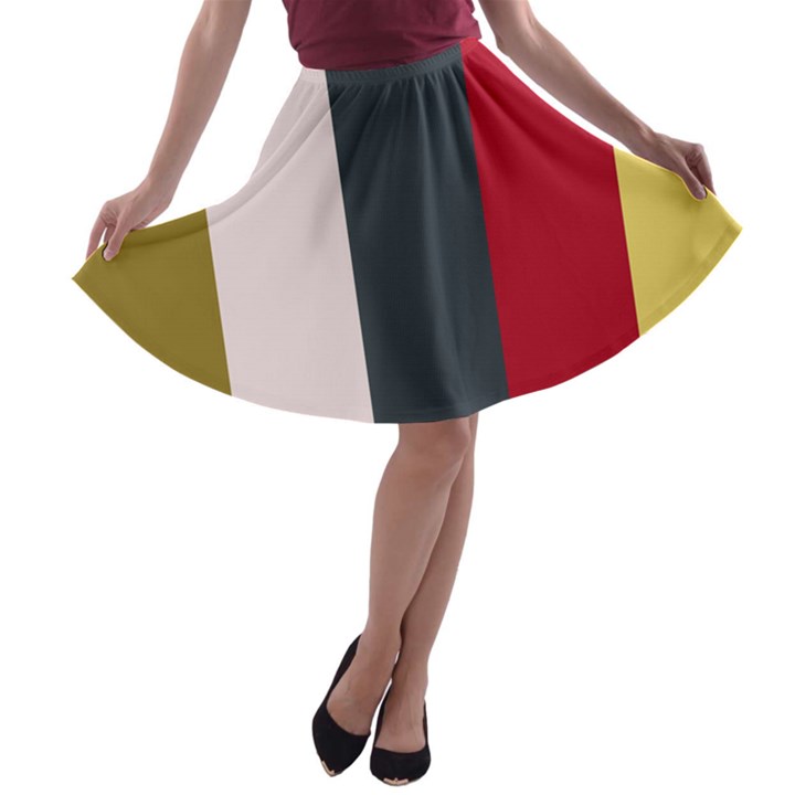 Stripey 18 A-line Skater Skirt