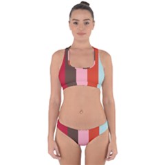 Stripey 19 Cross Back Hipster Bikini Set by anthromahe