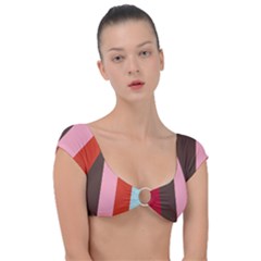 Stripey 19 Cap Sleeve Ring Bikini Top