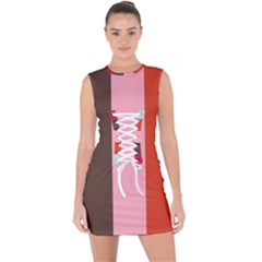 Stripey 19 Lace Up Front Bodycon Dress by anthromahe