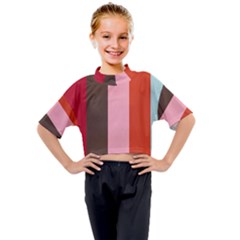 Stripey 19 Kids Mock Neck Tee