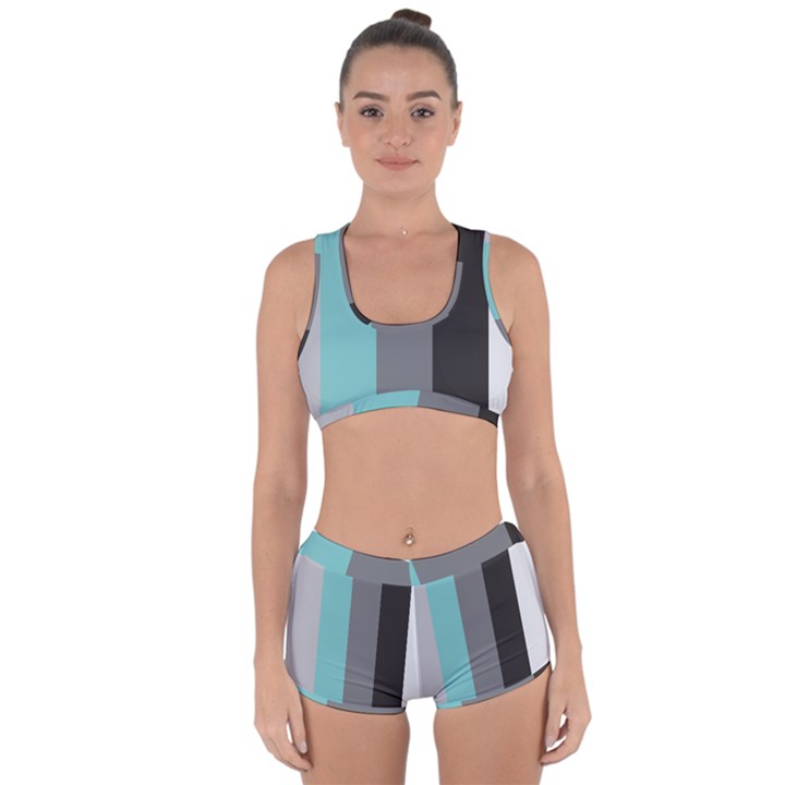 Stripey 20 Racerback Boyleg Bikini Set