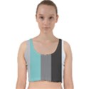 Stripey 20 Velvet Racer Back Crop Top View1