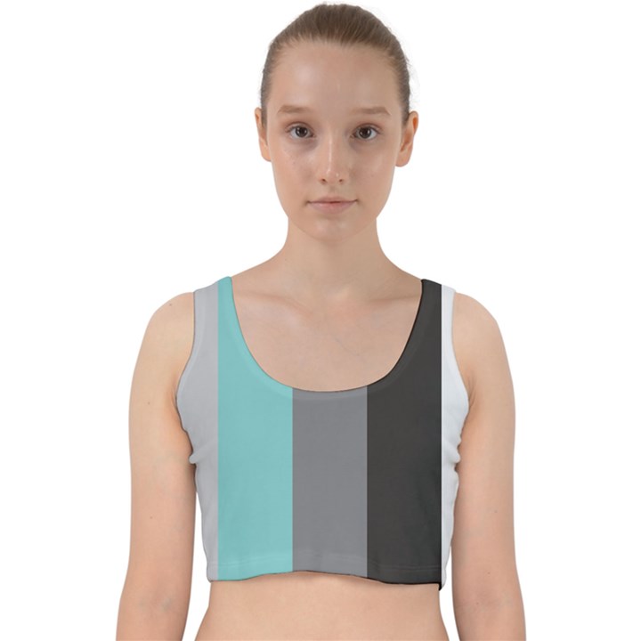 Stripey 20 Velvet Racer Back Crop Top