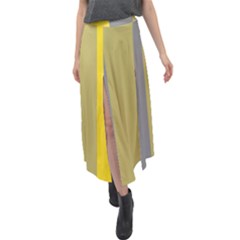 Stripey 21 Velour Split Maxi Skirt by anthromahe