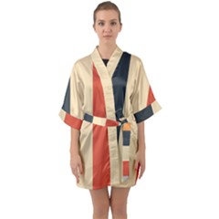 Stripey 22 Half Sleeve Satin Kimono  by anthromahe