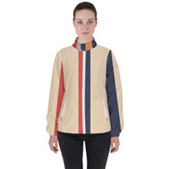 Stripey 22 Women s High Neck Windbreaker by anthromahe