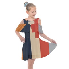 Stripey 22 Kids  Shoulder Cutout Chiffon Dress by anthromahe