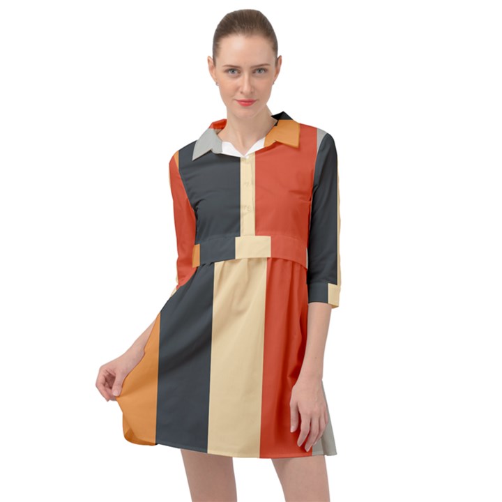 Stripey 22 Mini Skater Shirt Dress