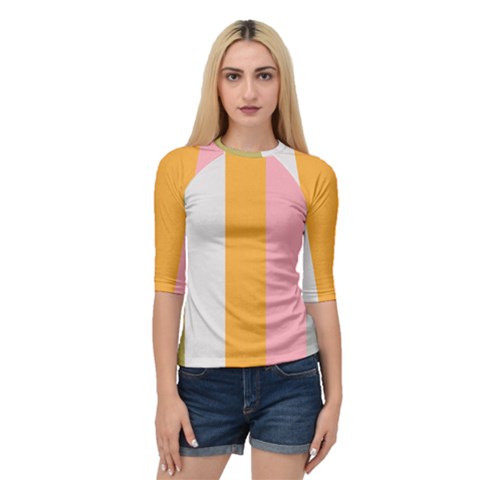 Stripey 23 Quarter Sleeve Raglan Tee by anthromahe