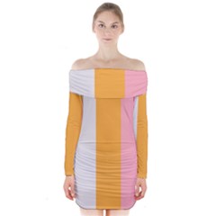 Stripey 23 Long Sleeve Off Shoulder Dress by anthromahe