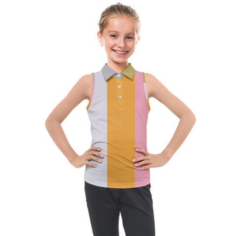 Stripey 23 Kids  Sleeveless Polo Tee by anthromahe