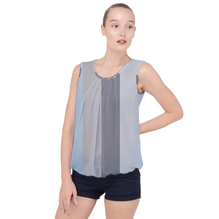 Stripey 24 Bubble Hem Chiffon Tank Top