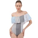 Stripey 24 Off Shoulder Velour Bodysuit  View1