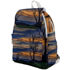 Sunset Scene At Waterfront Boardwalk, Montevideo Uruguay Top Flap Backpack by dflcprints