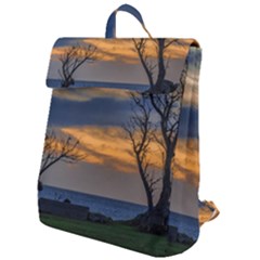 Sunset Scene At Waterfront Boardwalk, Montevideo Uruguay Flap Top Backpack by dflcprints