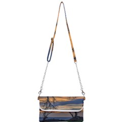 Sunset Scene At Waterfront Boardwalk, Montevideo Uruguay Mini Crossbody Handbag by dflcprints