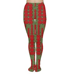 Bloom In Yule Season Colors Tights by pepitasart