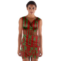 Bloom In Yule Season Colors Wrap Front Bodycon Dress by pepitasart