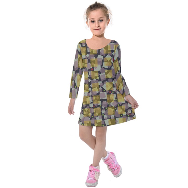 Zappwaits Kids  Long Sleeve Velvet Dress