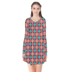 Df Minemood Original Long Sleeve V-neck Flare Dress by deformigo