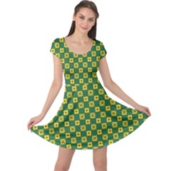 Df Green Domino Cap Sleeve Dress by deformigo