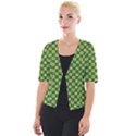 DF Green Domino Cropped Button Cardigan View1