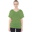 DF Green Domino V-Neck Dolman Drape Top View1