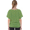 DF Green Domino V-Neck Dolman Drape Top View2