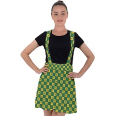 Df Green Domino Velvet Suspender Skater Skirt