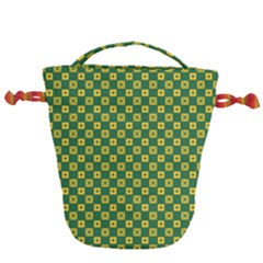 Df Green Domino Drawstring Bucket Bag by deformigo