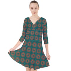 Df Alexis Finley Quarter Sleeve Front Wrap Dress by deformigo