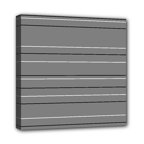 Black Grey White Stripes Mini Canvas 8  X 8  (stretched) by anthromahe