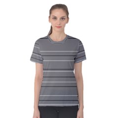 Black Grey White Stripes Women s Cotton Tee