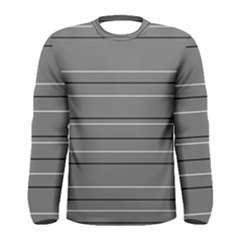 Black Grey White Stripes Men s Long Sleeve Tee