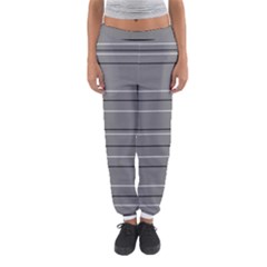 Black Grey White Stripes Women s Jogger Sweatpants by anthromahe