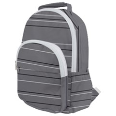 Black Grey White Stripes Rounded Multi Pocket Backpack by anthromahe