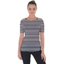 Black Grey White Stripes Shoulder Cut Out Short Sleeve Top View1