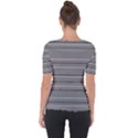 Black Grey White Stripes Shoulder Cut Out Short Sleeve Top View2