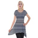 Black Grey White Stripes Short Sleeve Side Drop Tunic View1