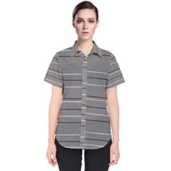 Black Grey White Stripes Women s Short Sleeve Shirt