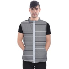 Black Grey White Stripes Men s Puffer Vest