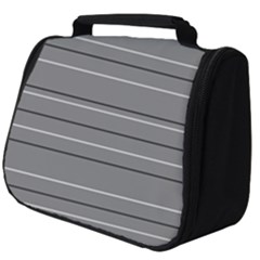 Black Grey White Stripes Full Print Travel Pouch (big) by anthromahe